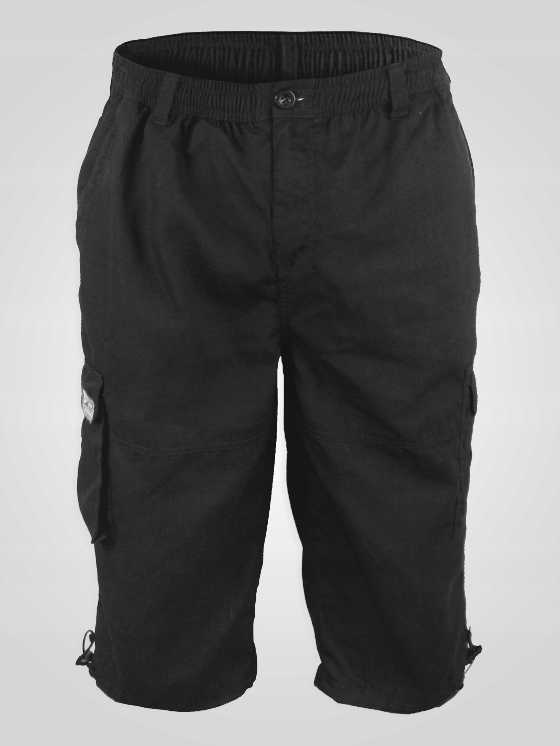 Duke D555 Kraťasy Kapsáče Na Gumu 3/4 Capri Černé 3XL 110-130 cm