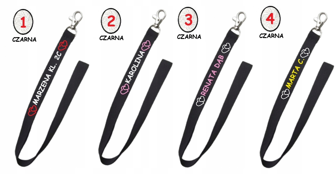 Smycz na klucze z nadrukiem - serca EAN (GTIN) 7611160415639