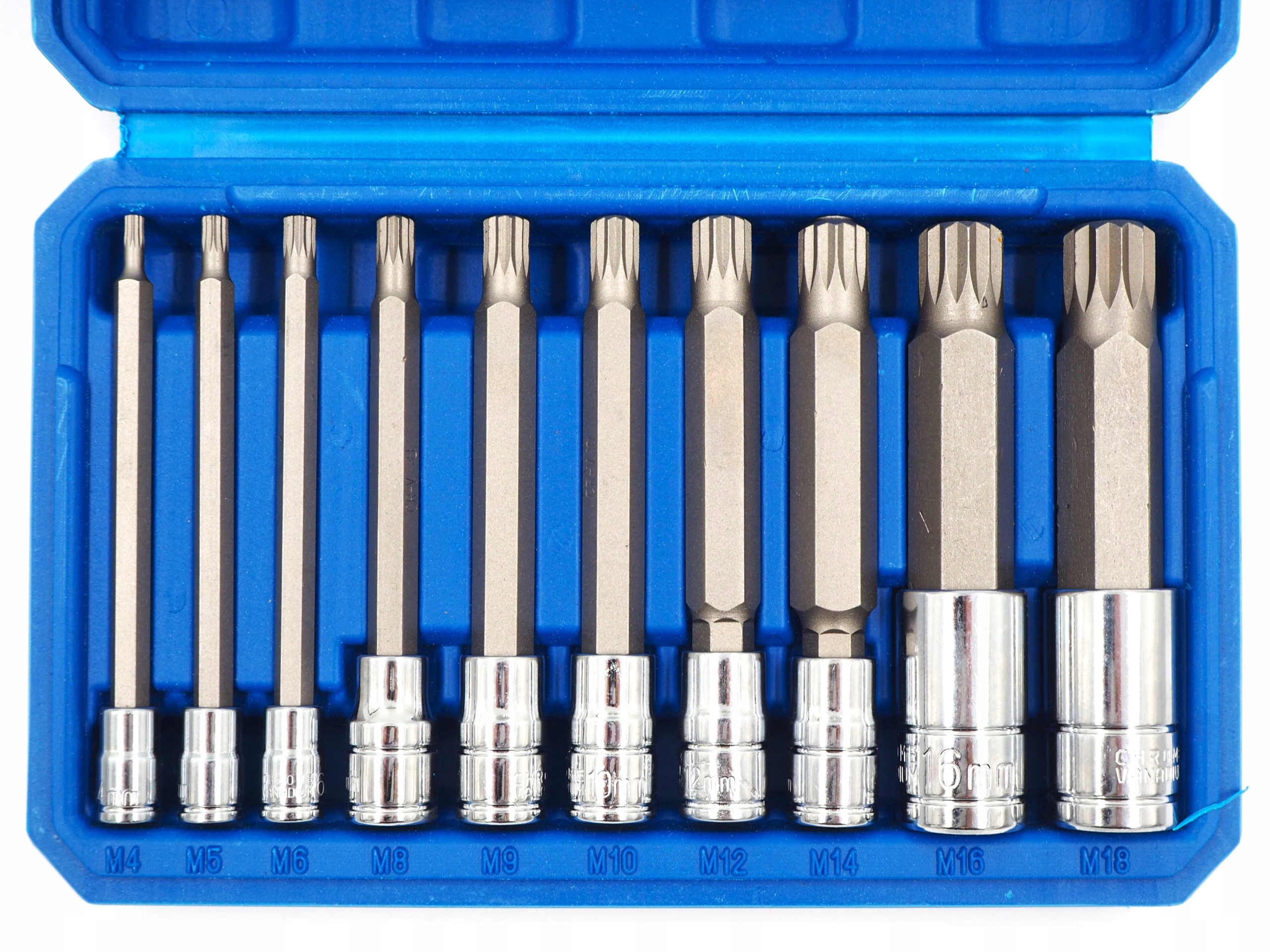Zestaw Nasadek Spline M4-M18 Długie