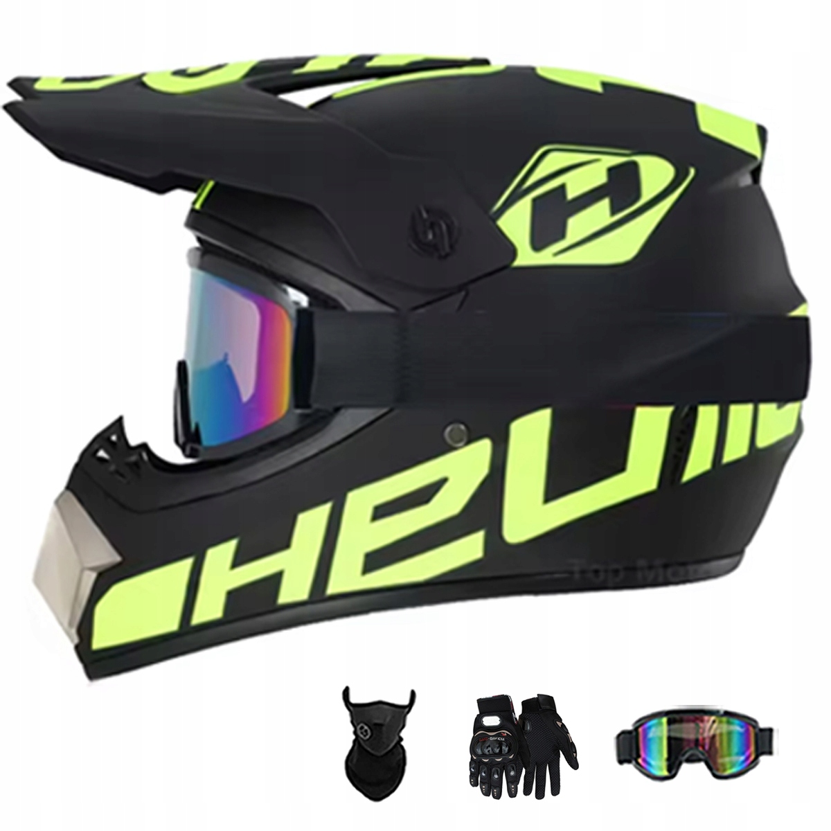 Motocyklová Přilba Lehká Crossová Přilba Enduro Quada Brýle Rukavice Maska L