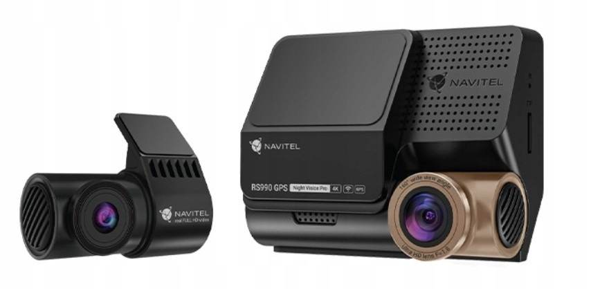 Navitel RS990 Gps Dual Wideorejestrator 4K Hdr Gps Wi-Fi Adas Przód Tył