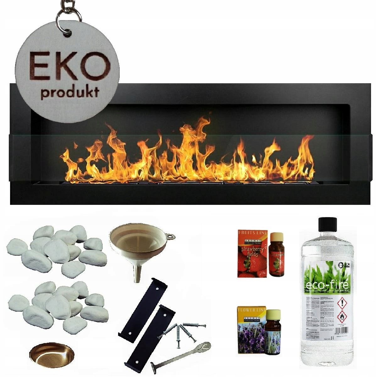 

Biokominek Black Line z szybą 1200x400 czarny 120