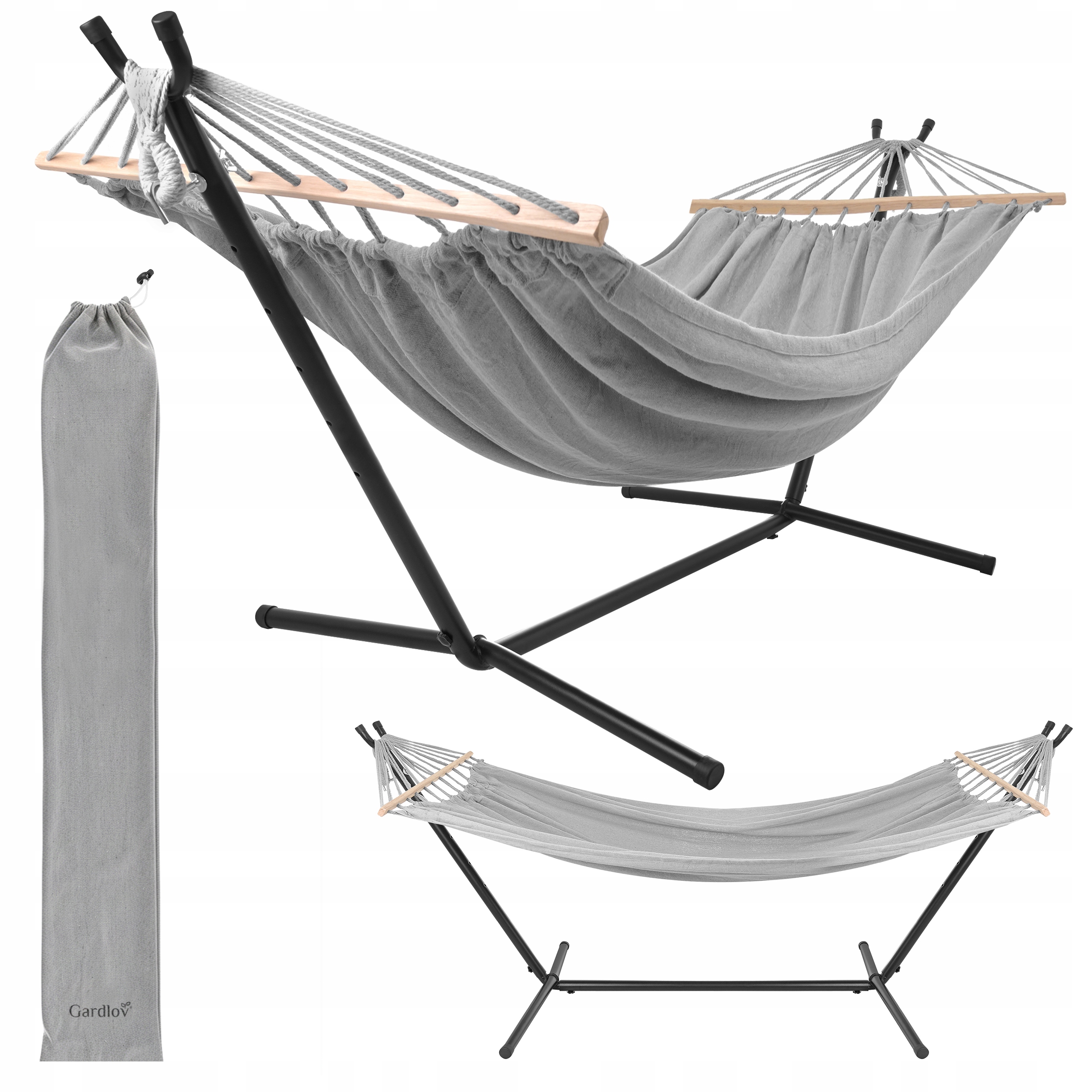 Dvojmiestna záhradná hojdacia sieť závesný rošt Veľký 200 x 150 cm XXL Silný 250 kg