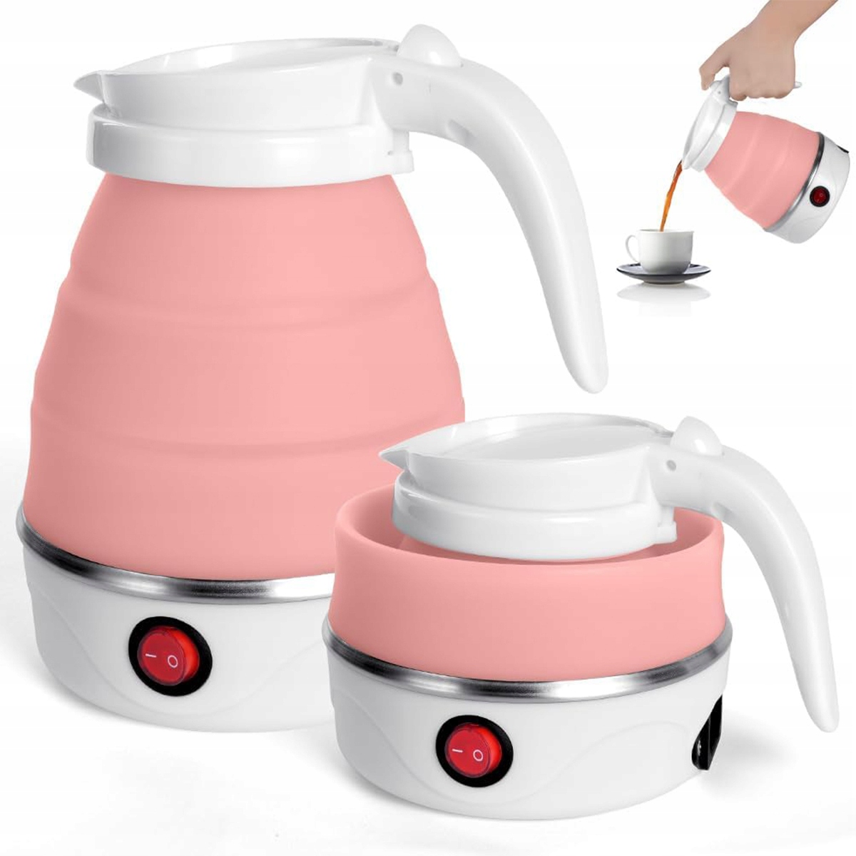 Czajnik Składany Elektryczny Silikonowy 0,6L 600W Podróżny Turystyczny
