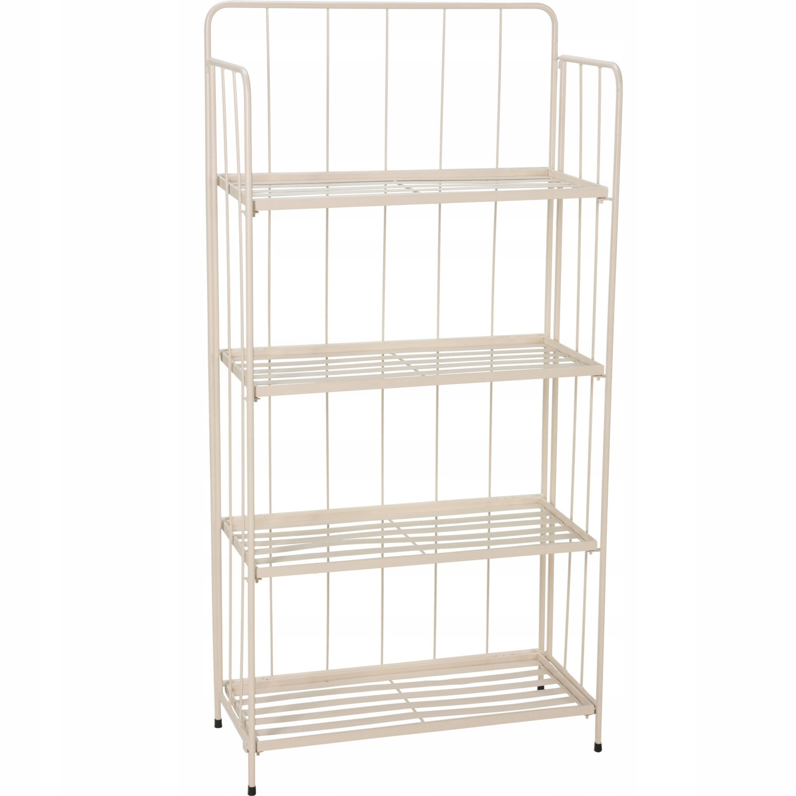 Kvetináčový Regál Béžový Kovový 4 Police Skladacia 58 x 27 x 118 CM Do Interiéru