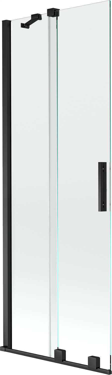 Mexen Velar dvoukřídlá sprchová zástěna 75x150 cm, černá, sklo 8 mm