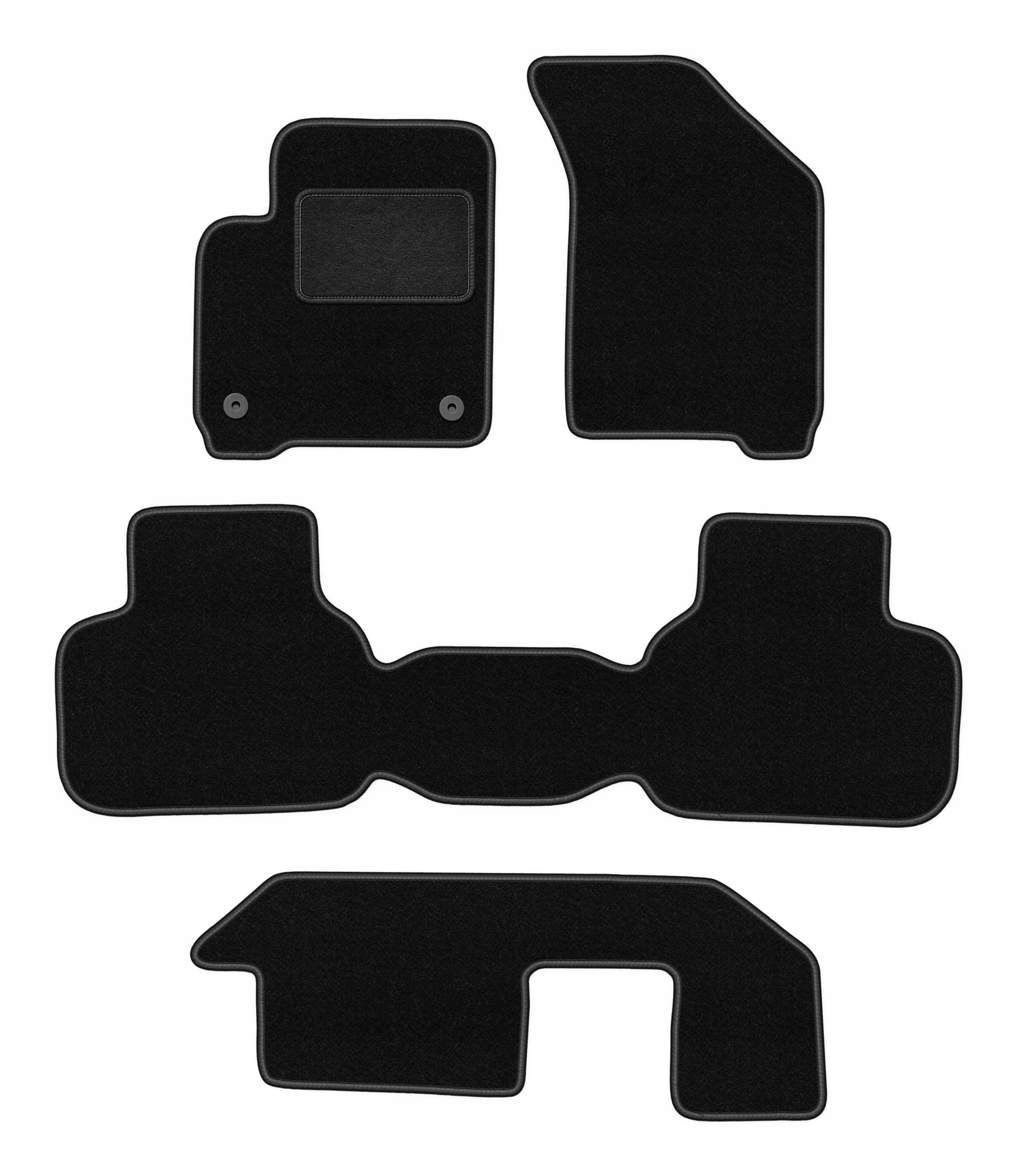 Dywaniki welurowe do Fiat Freemont 2011-2016 7 os. komplet Lux czarne