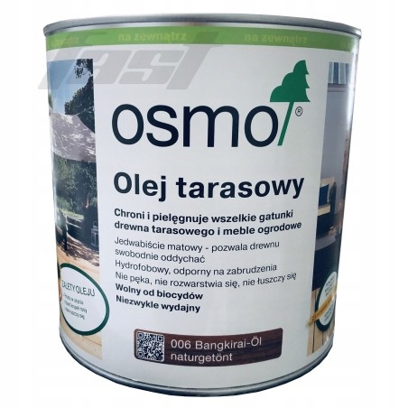 Osmo 006 Olej na terasy Bangkirai 2,5 l – Uv ochrana pro exotické dřevo
