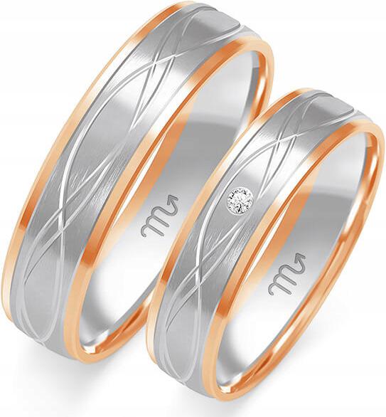 Snubní prsteny z bílého zlata pro svatbu 585, rok 11 12 13, jedinečná zlatá kolekce