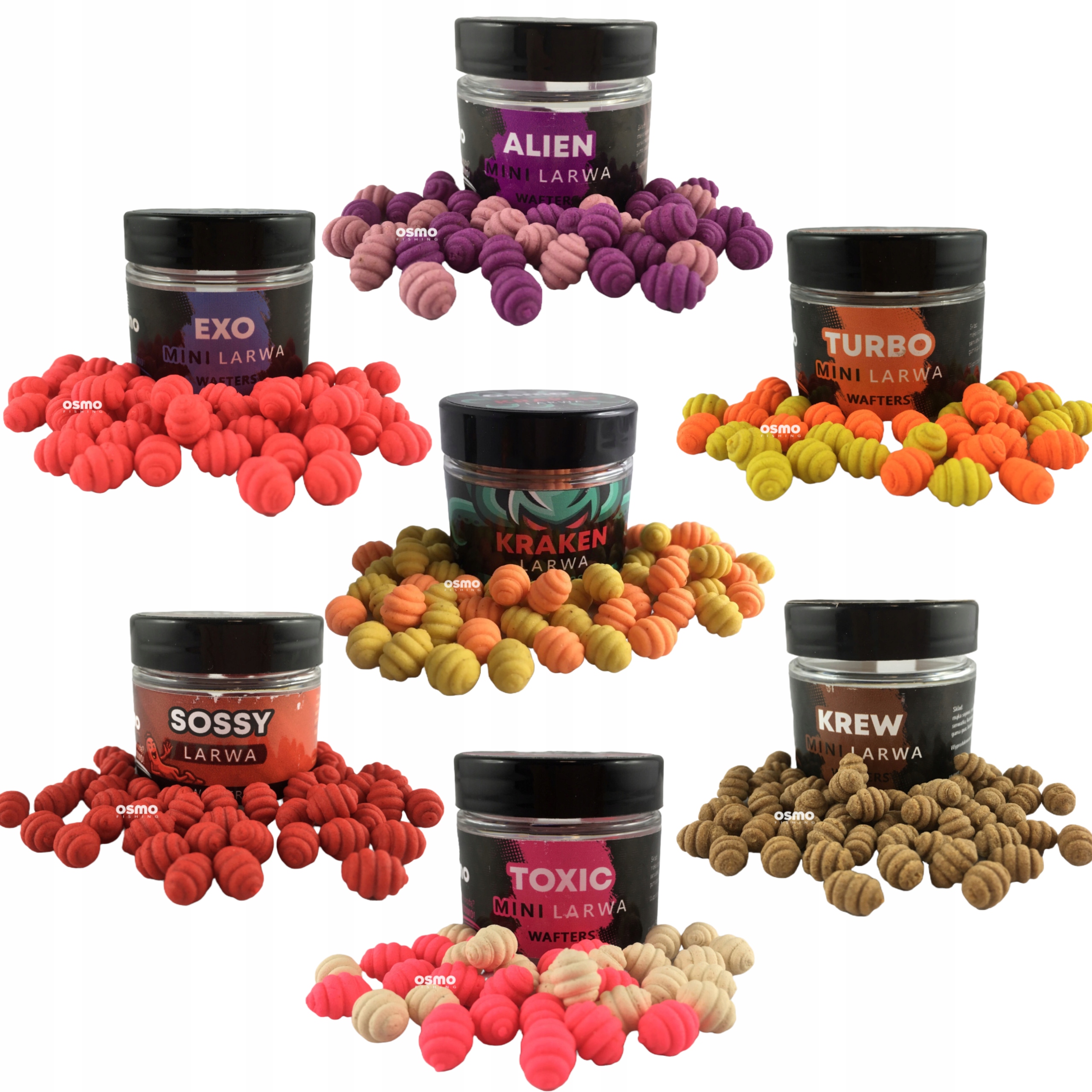 Zestaw 7x Mini Larwa Wafters Method Feeder Osmo