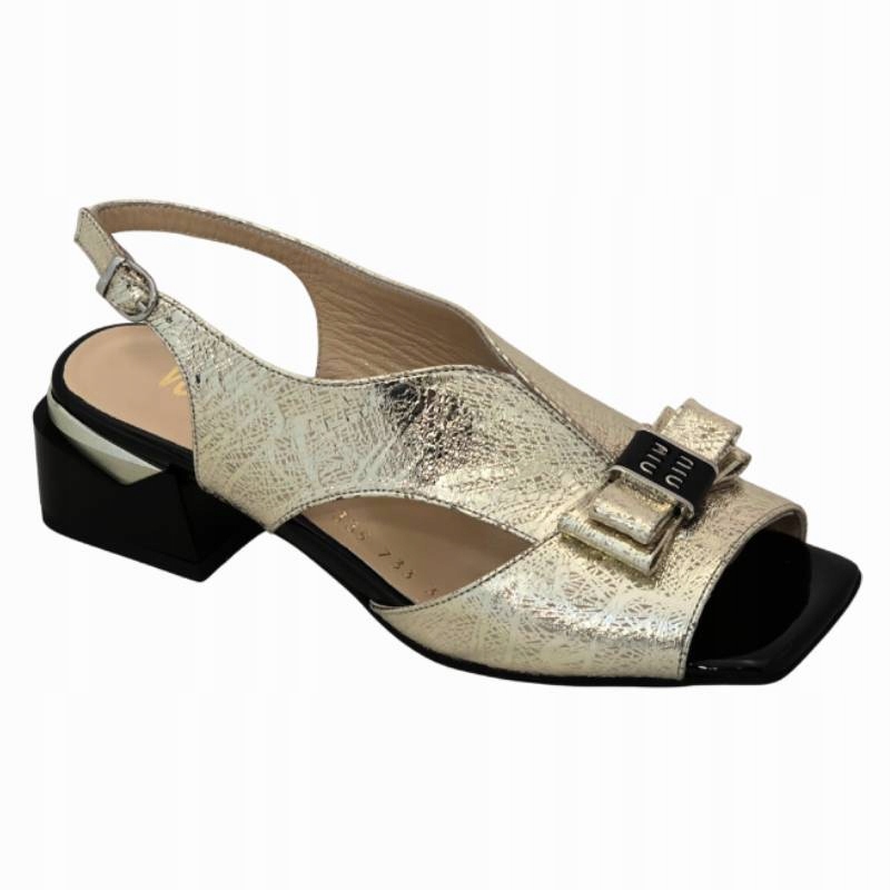 Verano 335.733 zlaté nazouváky na černém bloku vel.39 metalizované Kochland