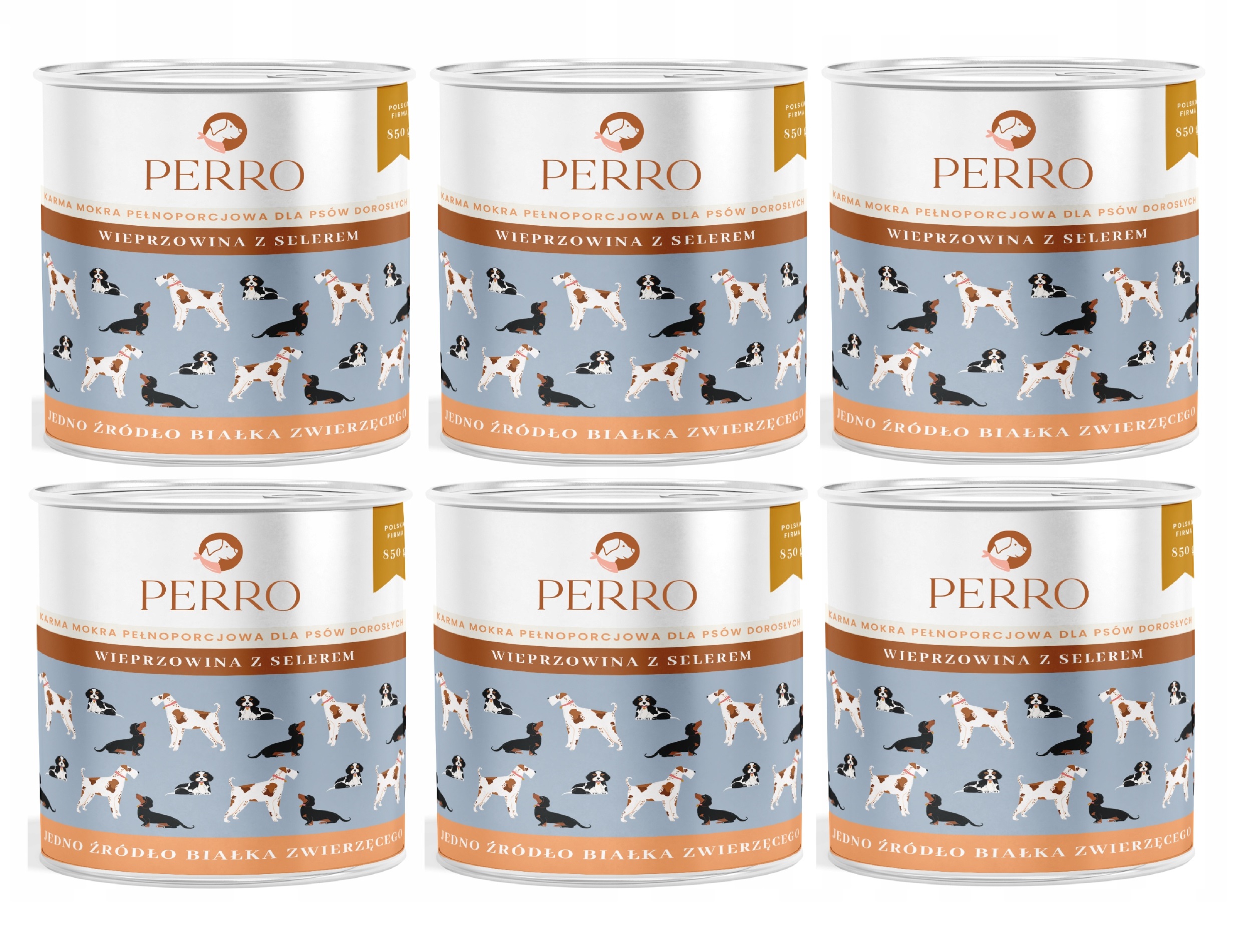 Perro Monoproteinové Krmivo Vlhké vepřové maso s celerem 6x850 g