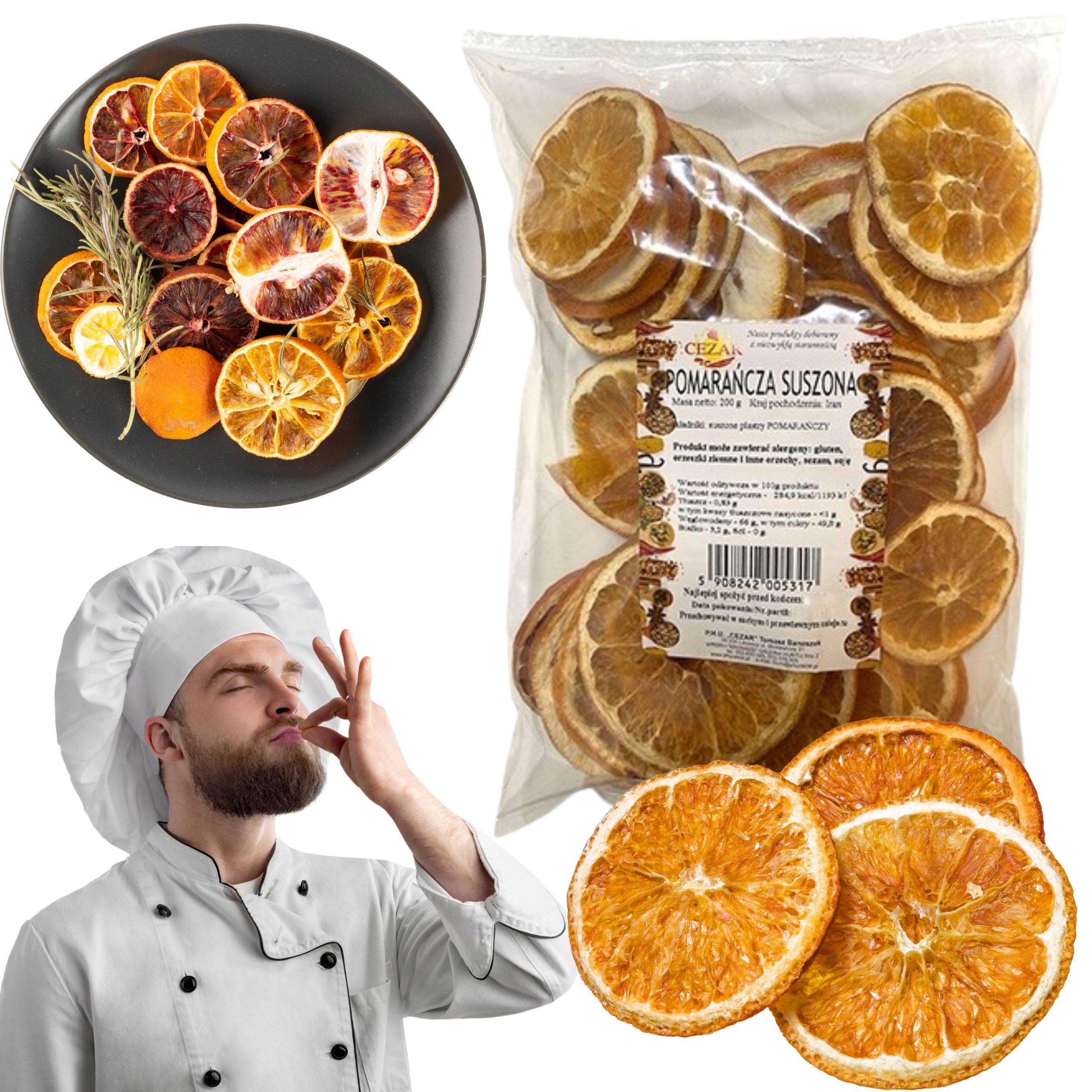 Sušený Pomeranč Plátky 500 g Jedlé voňavé pro dekoraci