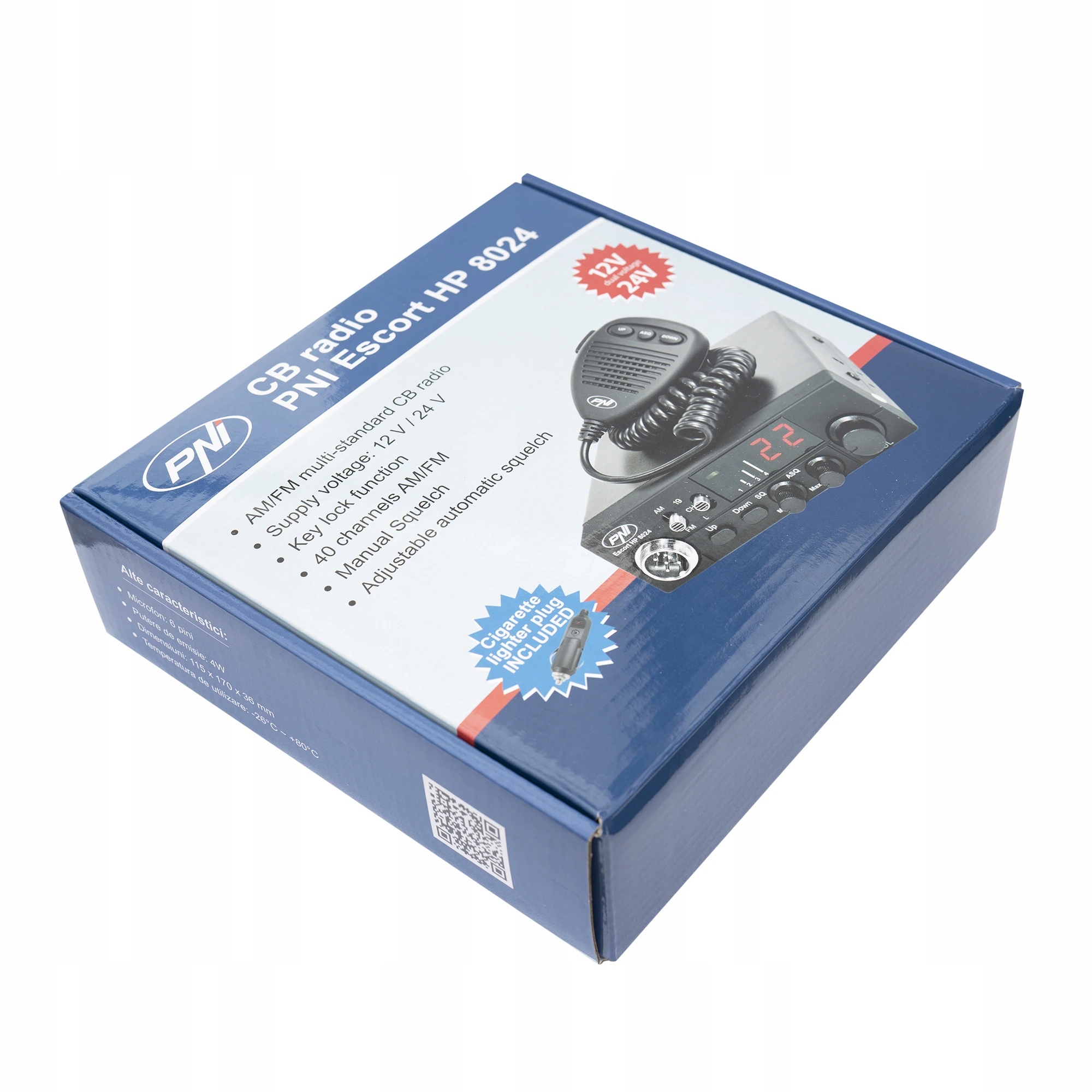 Cb Pni rádiostanica Hp 8024 Escort s nastaviteľným zdrojom Asq a 12V-24V