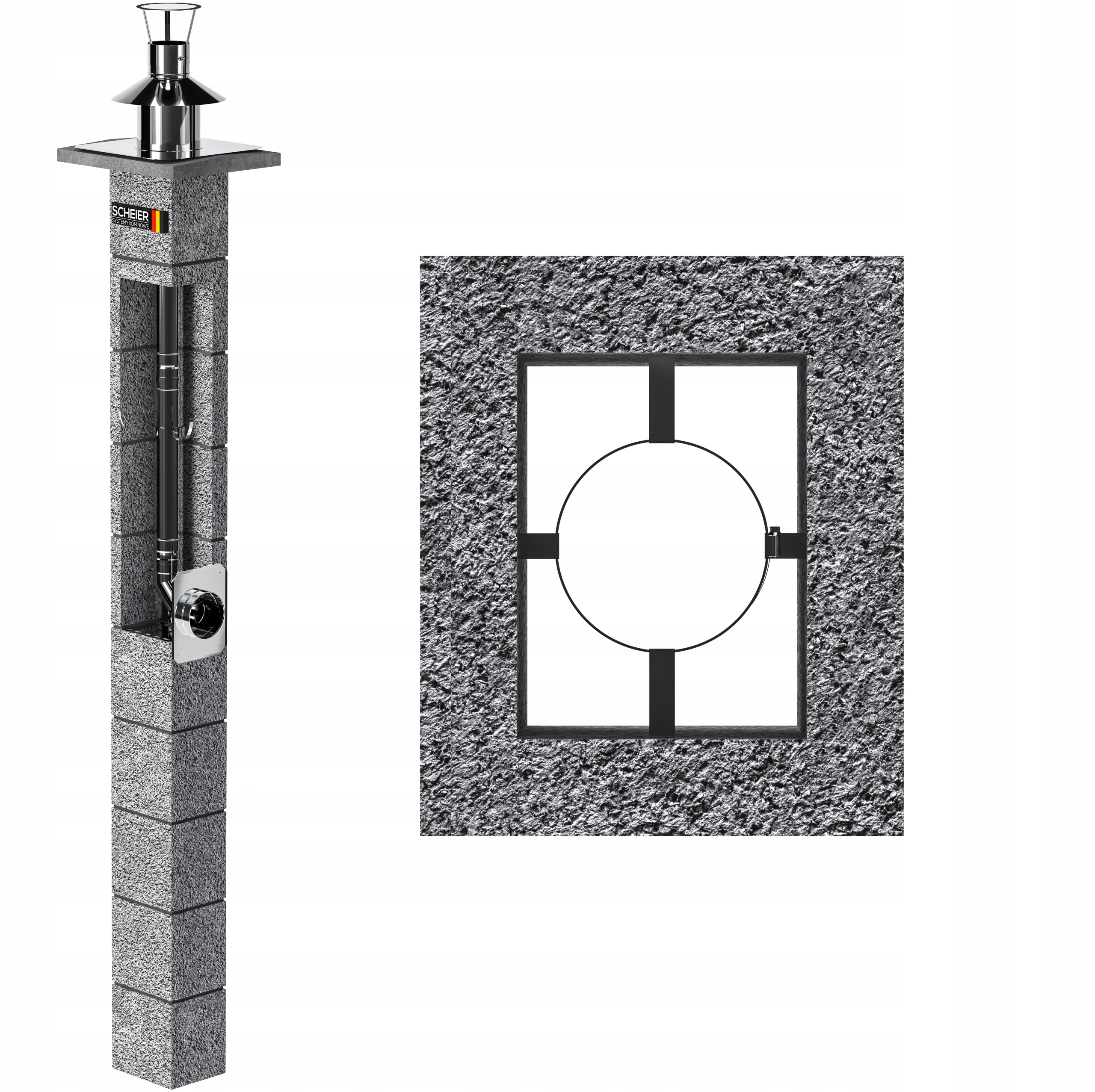 Komín 15 m fi 80 pro plyn s uzavřenou spalovací komorou, plynový komínový systém