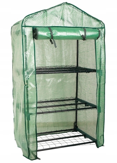 Zahradní balkonový miniskleník s poličkami 69x49x25 cm Zelený na zeleninu