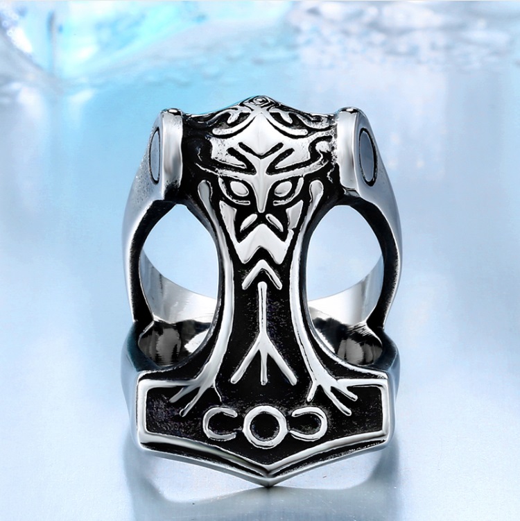 SYGNET OBRĄCZKA WIKINGÓW MŁOT THORA STAL 316L Rozmiar/Średnica wew. (mm) 22/19,67