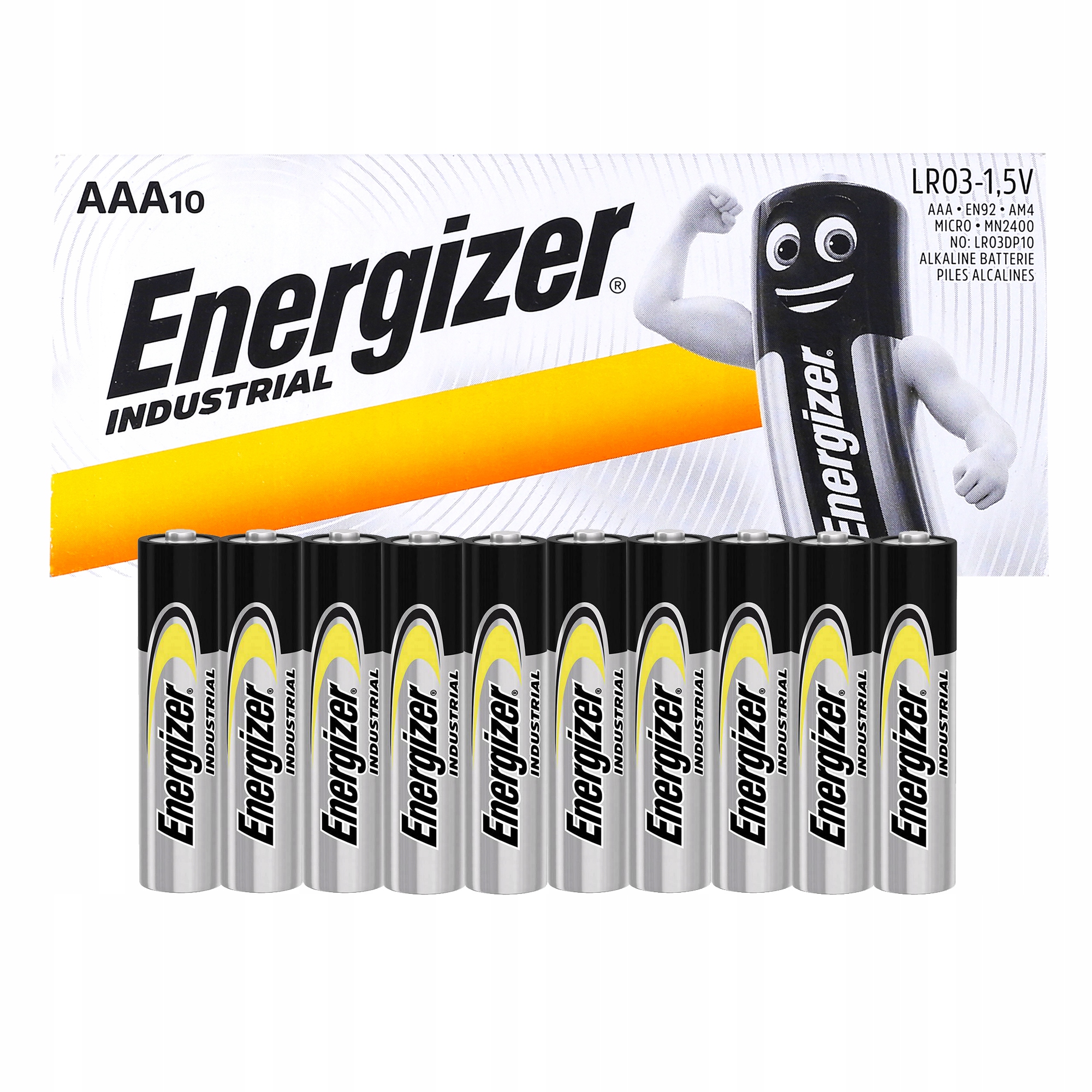 10x MOCNA BATERIA ENERGIZER INDUSTRIAL LR03 R3 AAA Marka Energizer