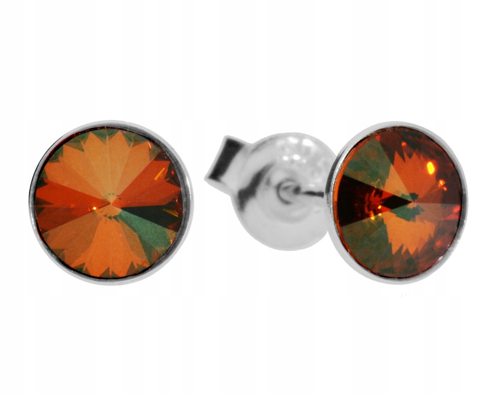 

Kolczyki brązowe srebro 925 Swarovski sztyfty brąz
