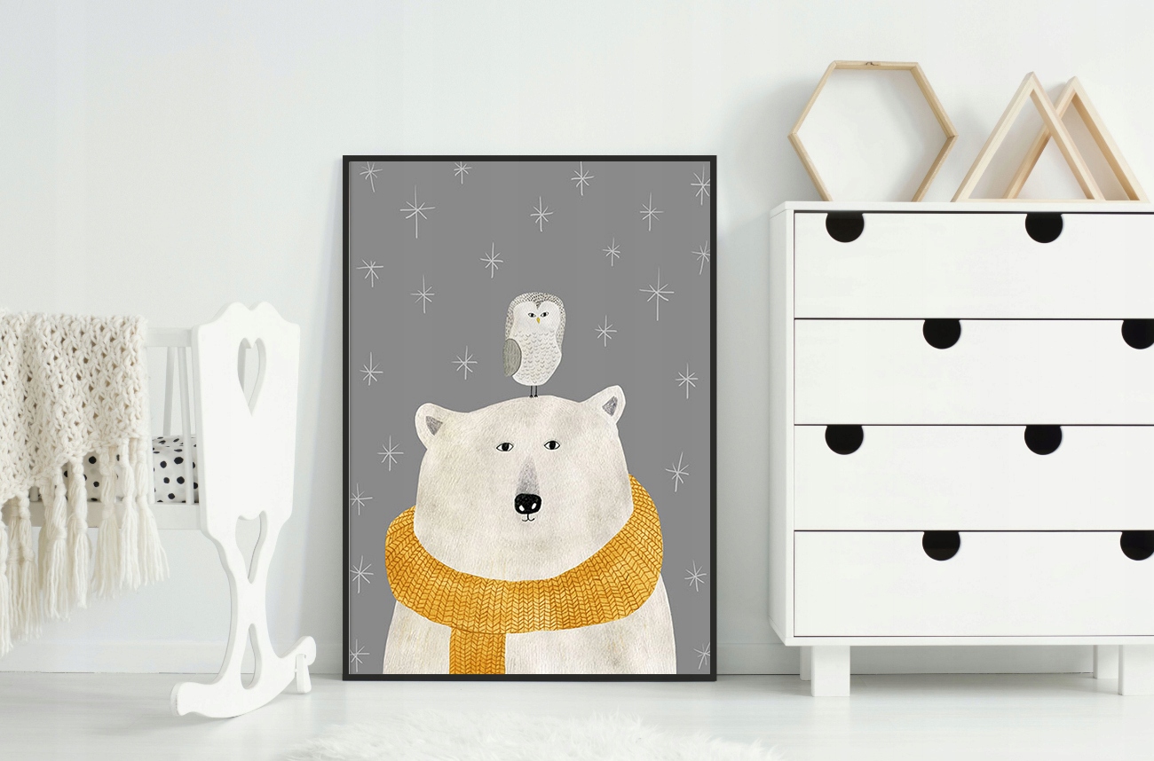 OBRAZ PLAKAT W RAMIE 33x43 cm Miś PD272 Marka inna