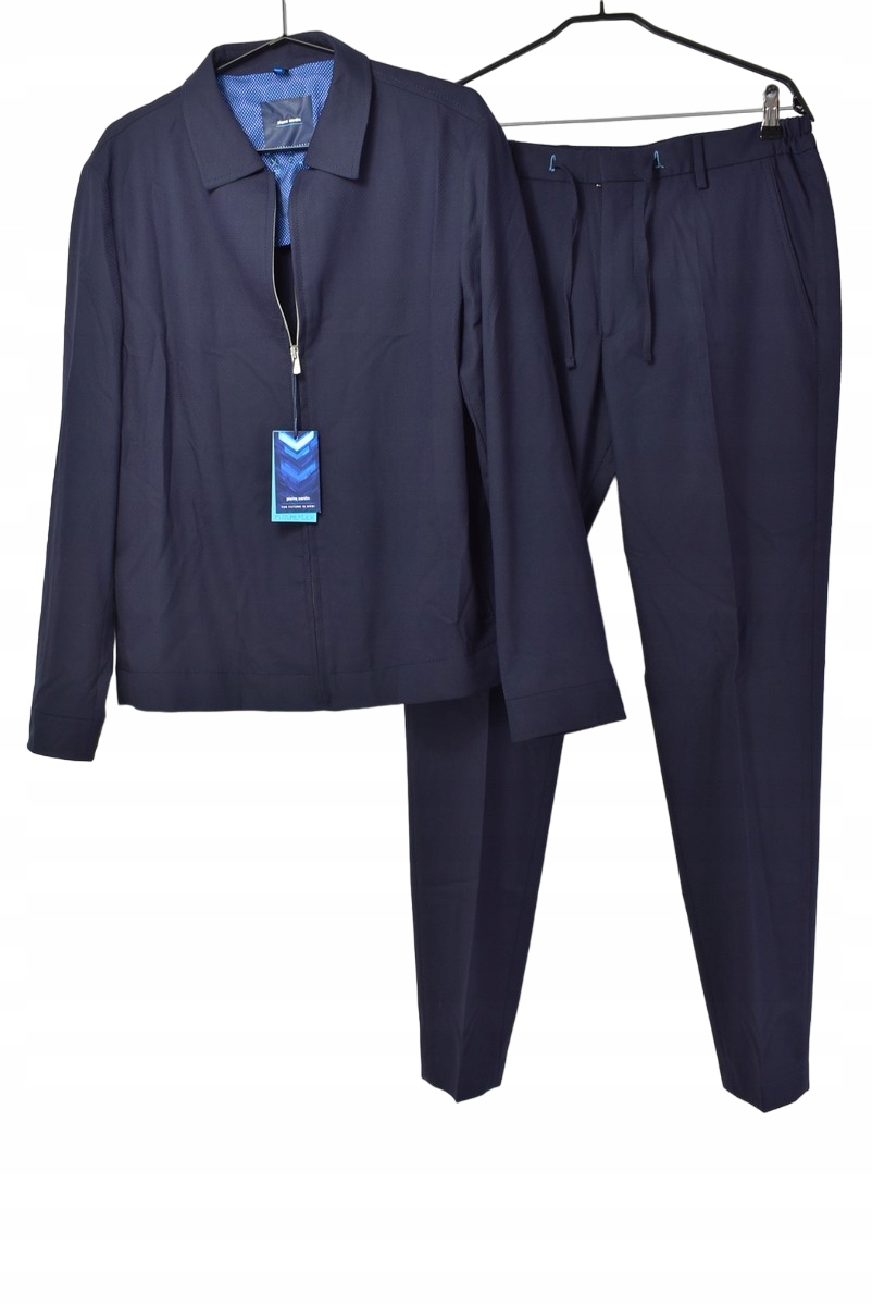 PIERRE CARDIN GARNITUR SPORTOWY MARYNARKA SPODNIE CASUAL SLIM FIT W34 L