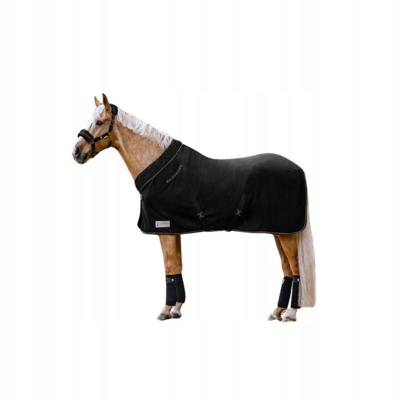 Derka polarowa dla konia Waldhausen Modern Rose kołnierz czarna/złota 145