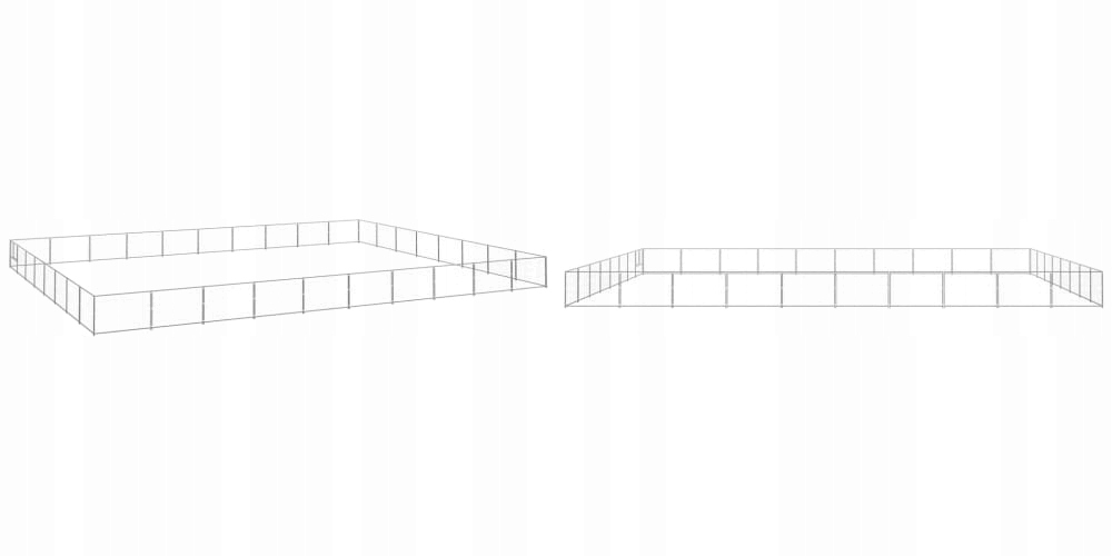Levně Stříbrná Kotec pro psa, 80 m², ocelová