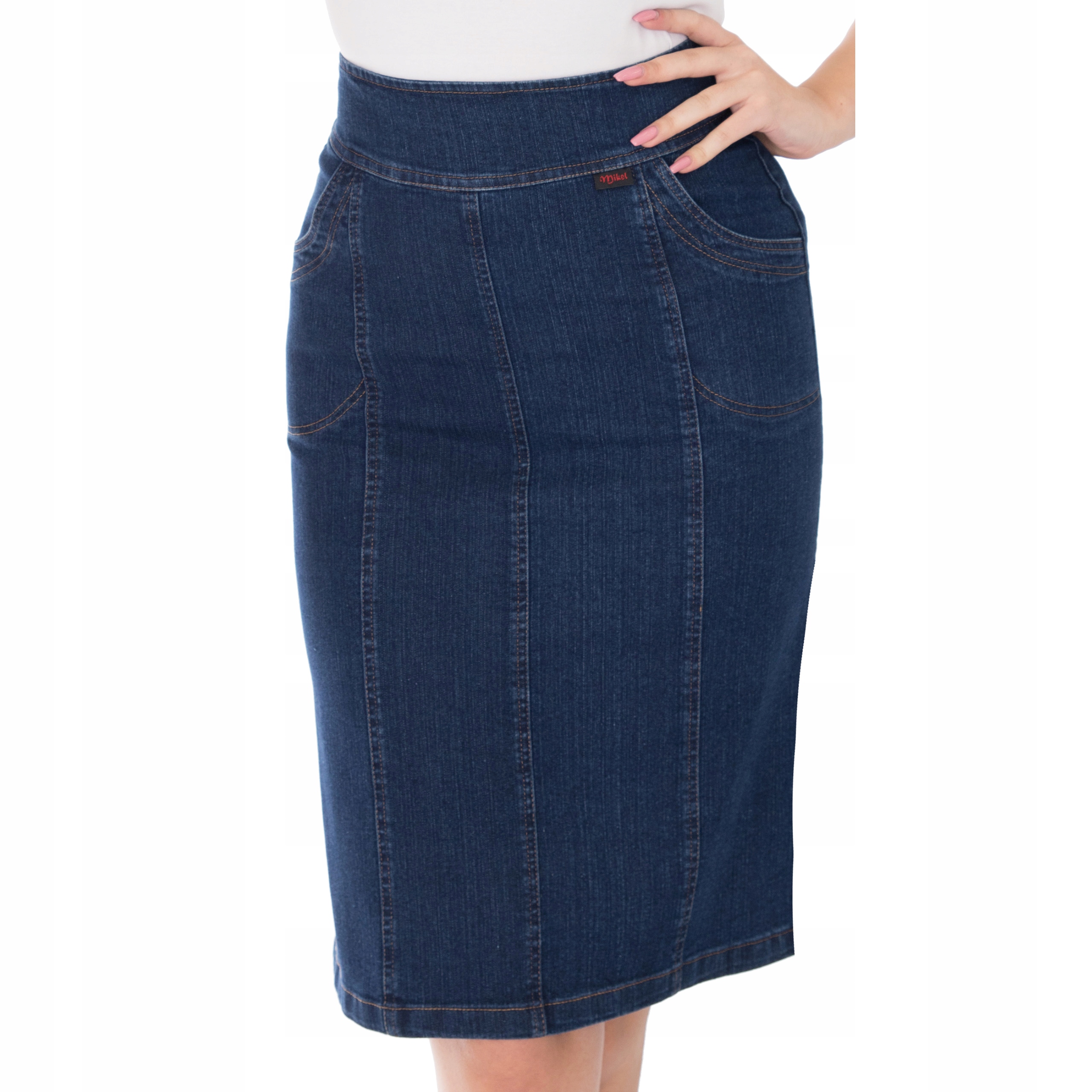 SPÓDNICA JEANS MIDI (38-54) KOLORY r.54