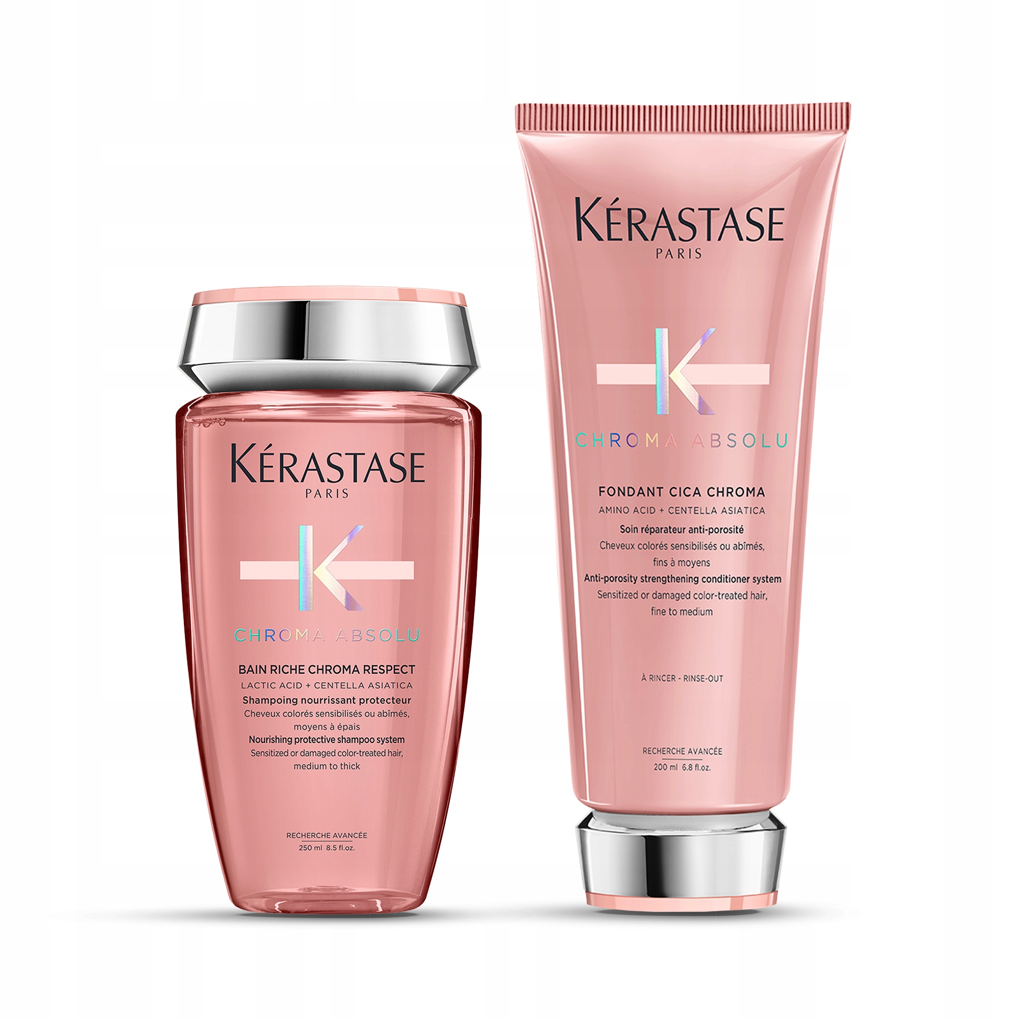 Kérastase Chroma Absolu Zestaw Wzbogacony Szampon Odżywka Włosy Farbowane
