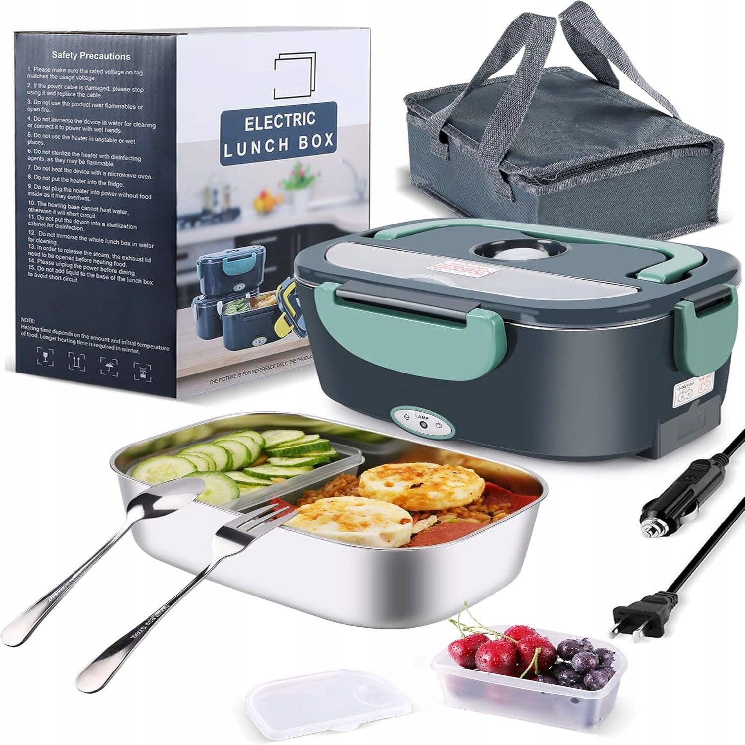 Elektrický Obědový Box Termoska Na Jídlo Ohřívač Jídla Turistický 1,5 L
