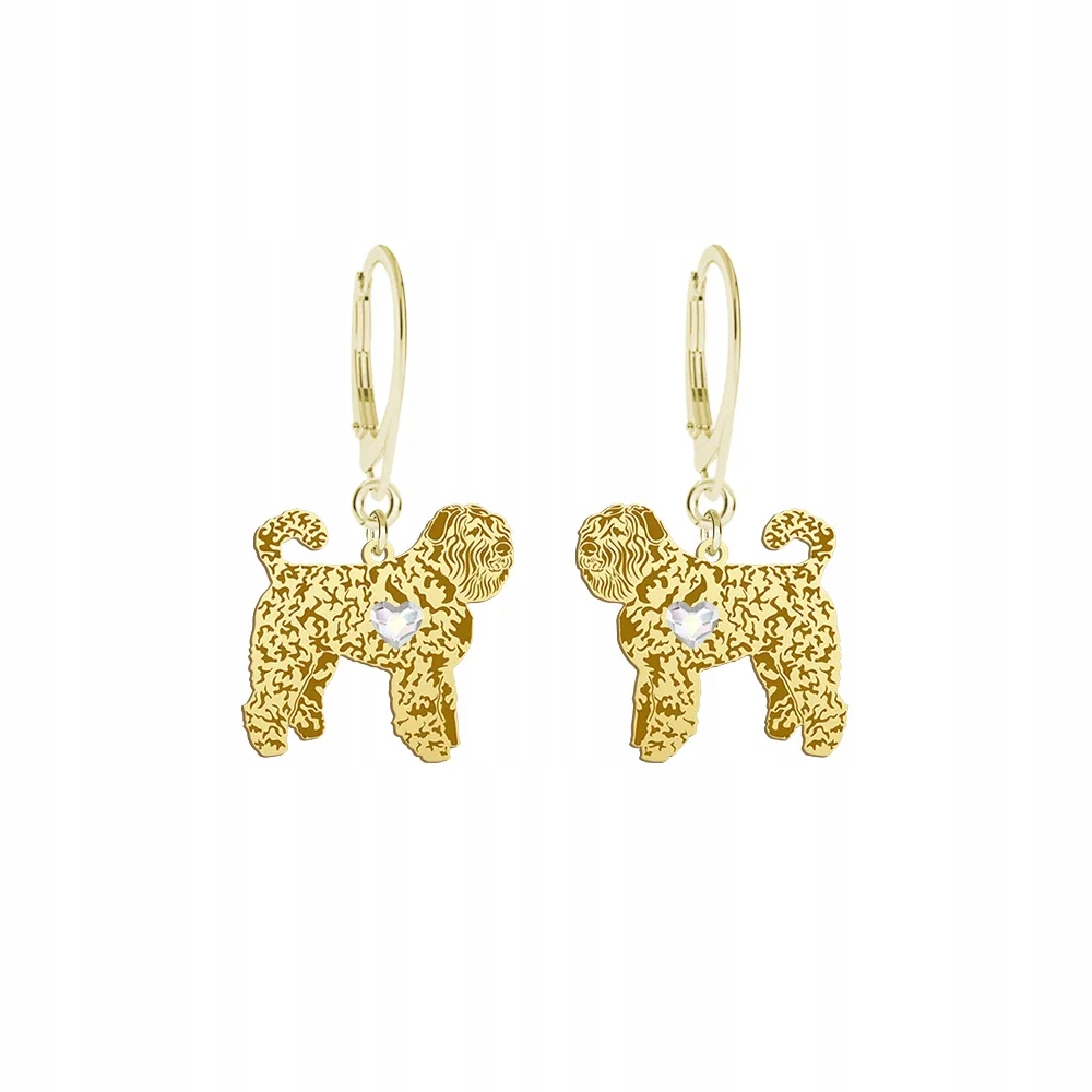 Náušnice Zlaté Bouvier des Flandres 925 Žena Dárek Gravírování Bonus