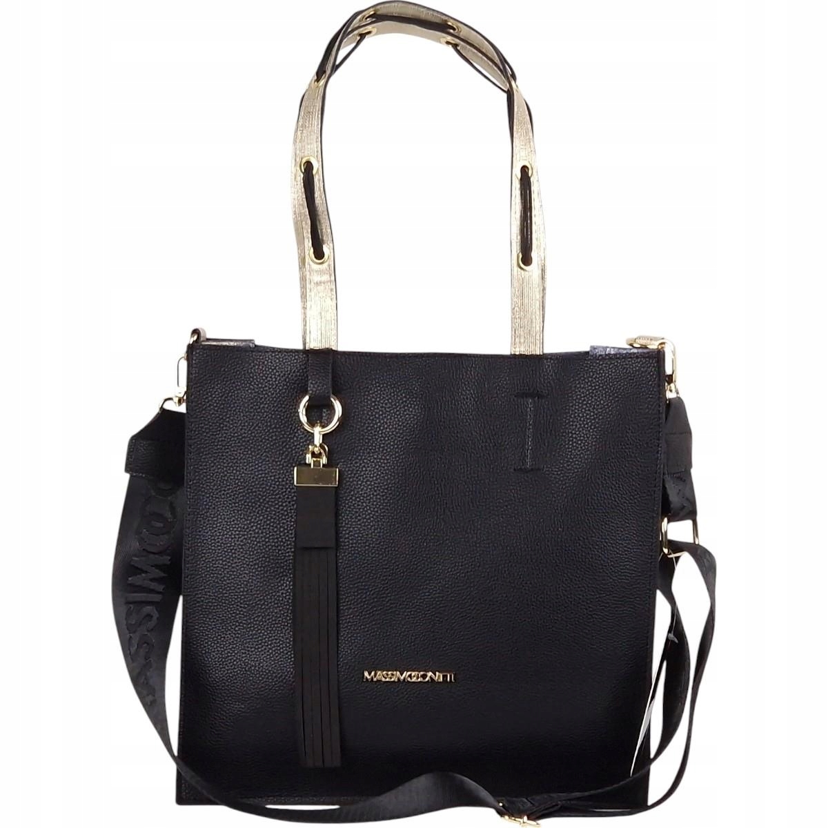 Massimo Contti klasická kabelka aktovka eko kůže černá