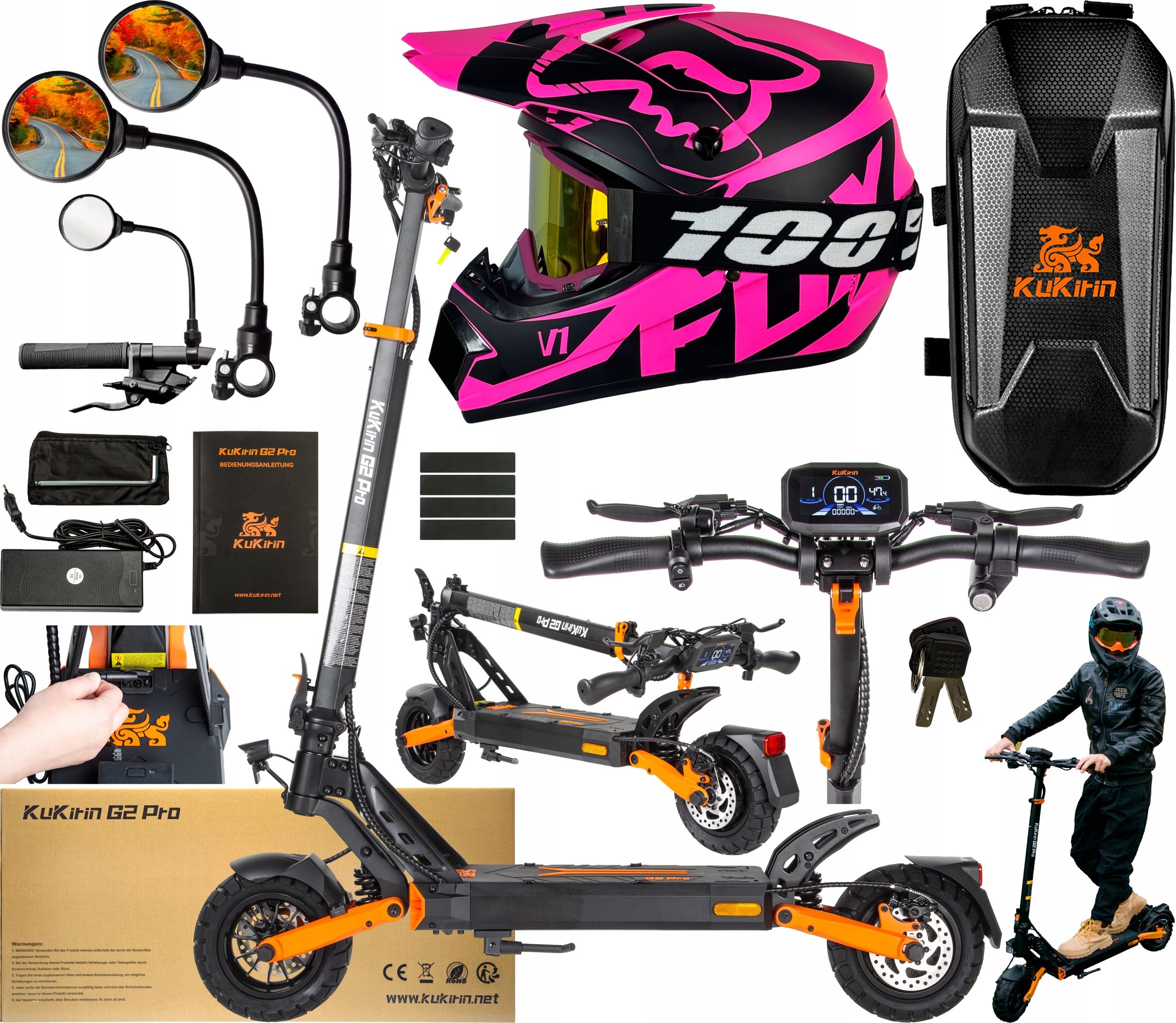 Elektrické koloběžky KuKirin G2 Pro-ABE 500W 20KM/H 48V 15.6Ah 65KM 9" Pl