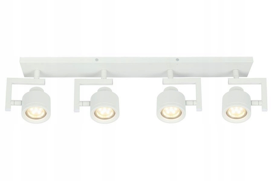 Dlouhá lišta lampa s reflektory Alenis 2 bílá nad jídelní stůl pracovní deska