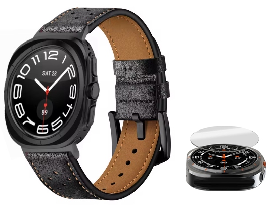 Pasek Skórzany Do Samsung Galaxy Watch Ultra 7 47MM Szkło Hartowane