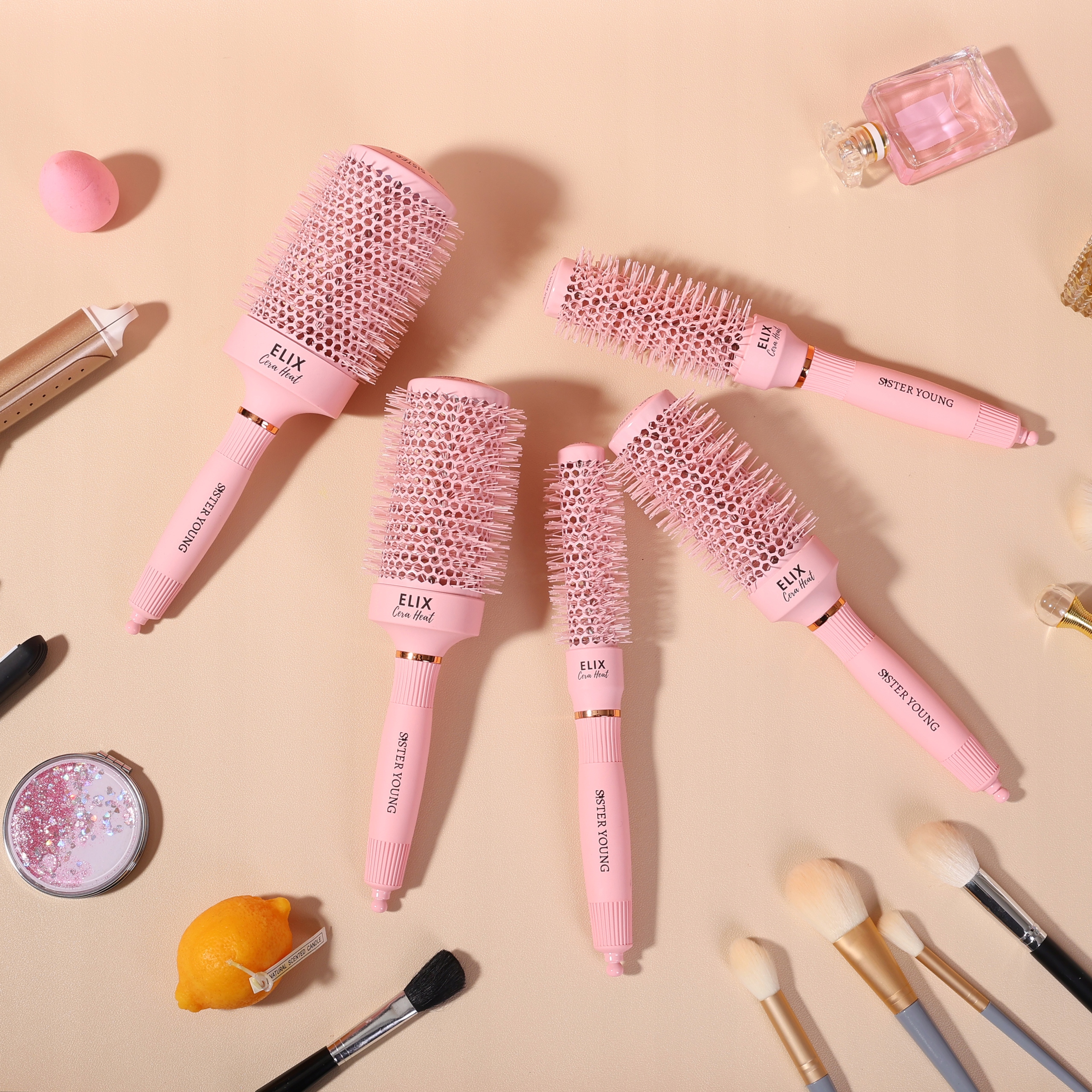 5 x Profesionální keramický termický kartáč pro modelování vlasů Elix
