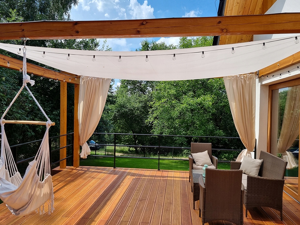 Sluneční Plachta Zahradní Zatemňovač Bílá Ekonomická 3,2x4,2