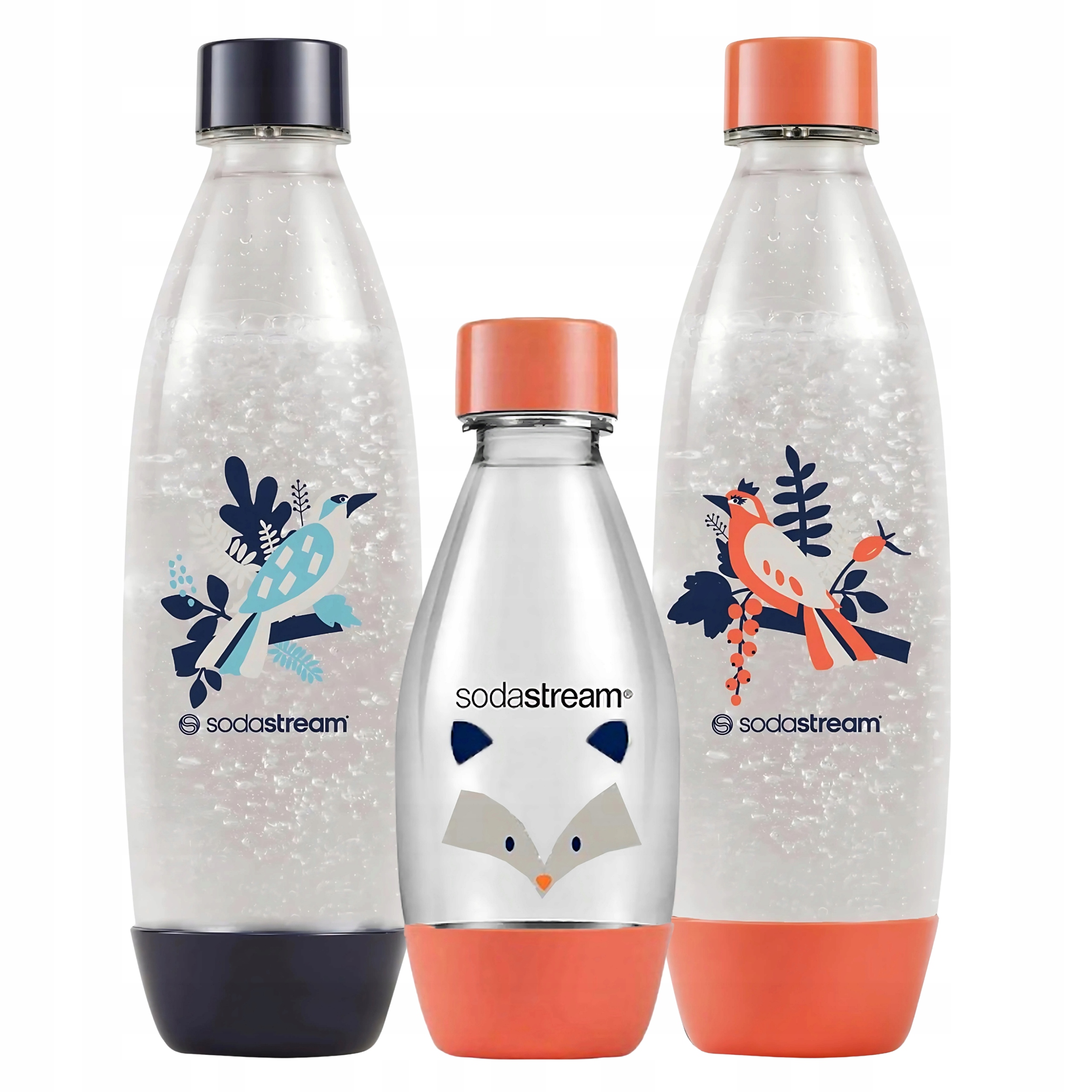 Lahve SodaStream Fuse Ptáci 1L x2 Oranžový jezevec 0,5L sada