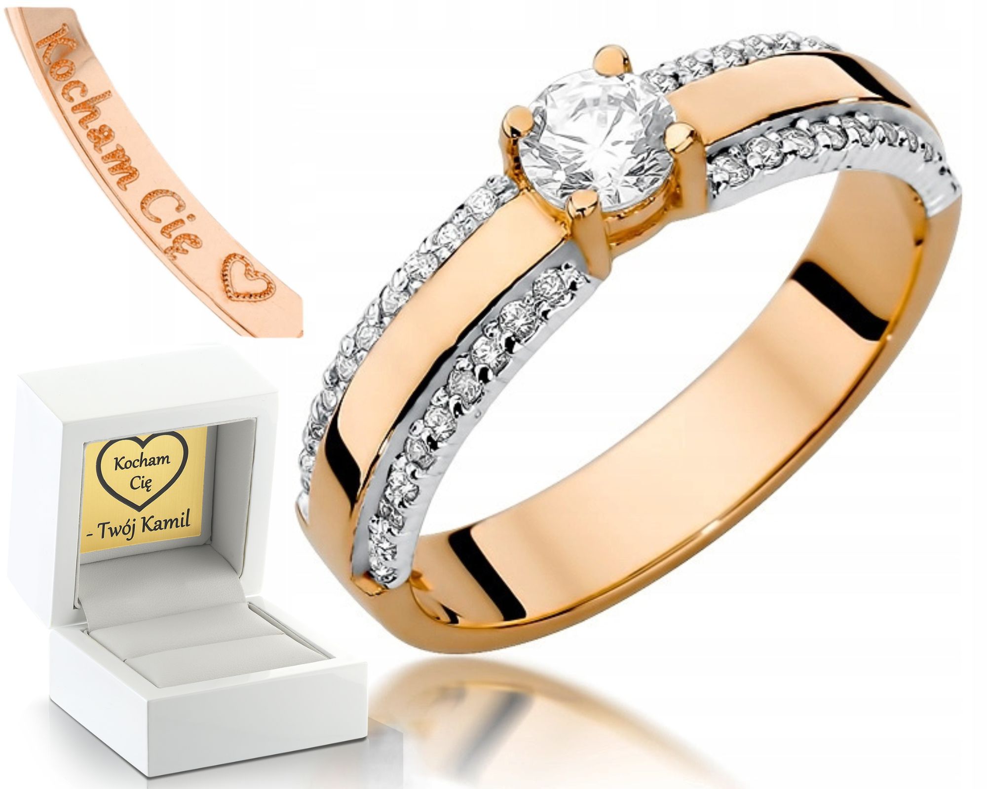 Růžové Zlato Prstýnek S Brilianty 585 0,45 Ct