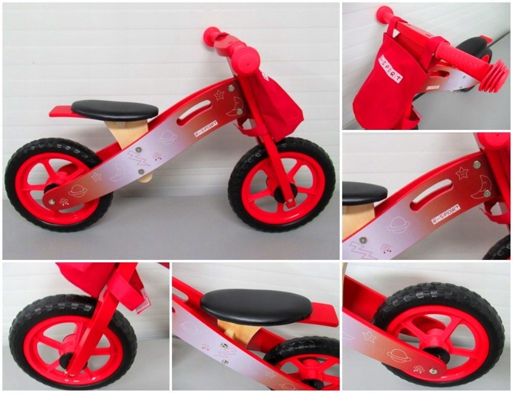 Rowerek biegowy R10 drewniany R-Sport Koła EVA Marka R-Sport