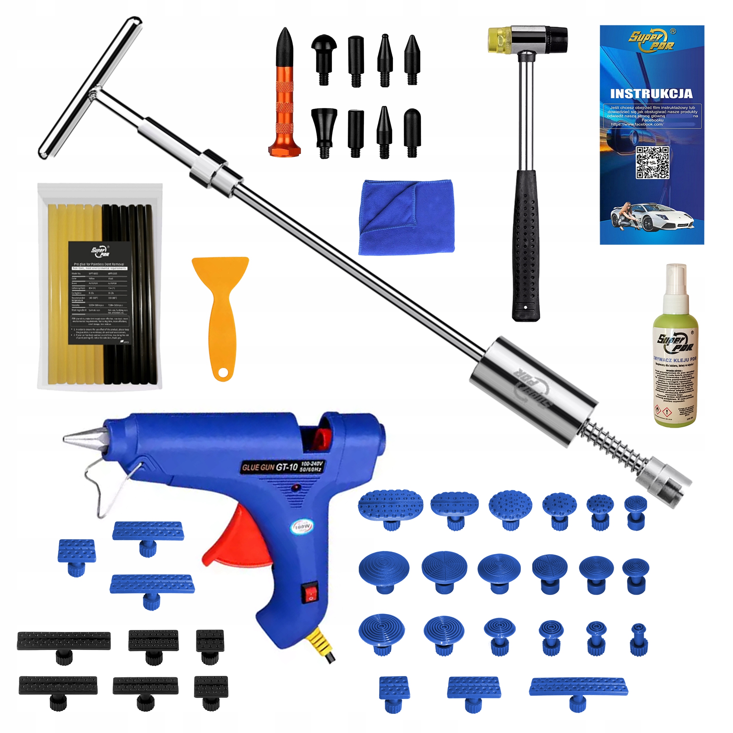 Po gradobici Nástroje pdr Sada pro odstraňování promáčklin