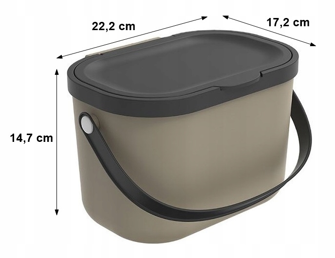 Elegancki pojemnik 3,2l Rotho cappuccino - segregacja resztek w domu