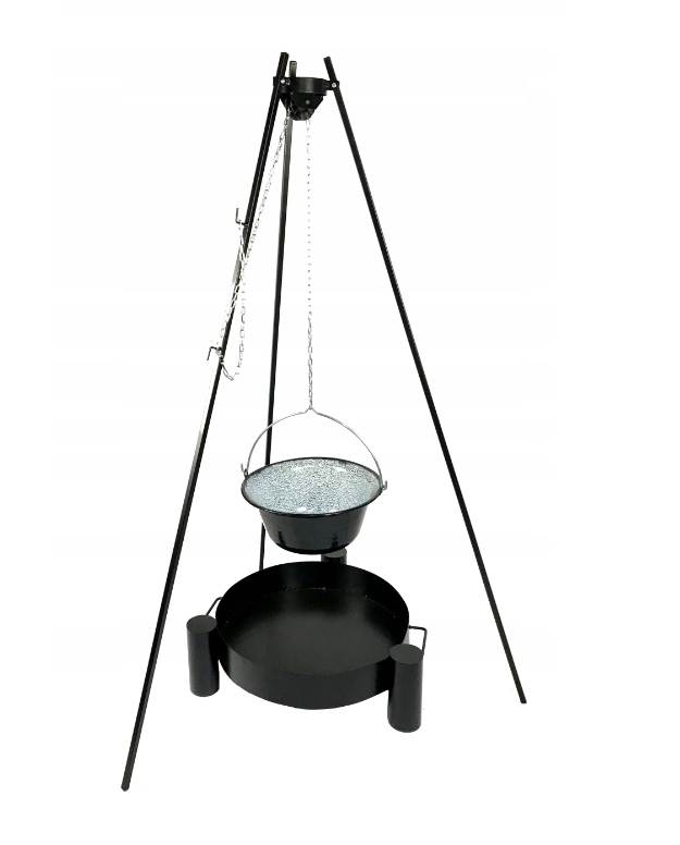 Trójnóg Palenisko 50cm+Kociołek Emaliowany 8L