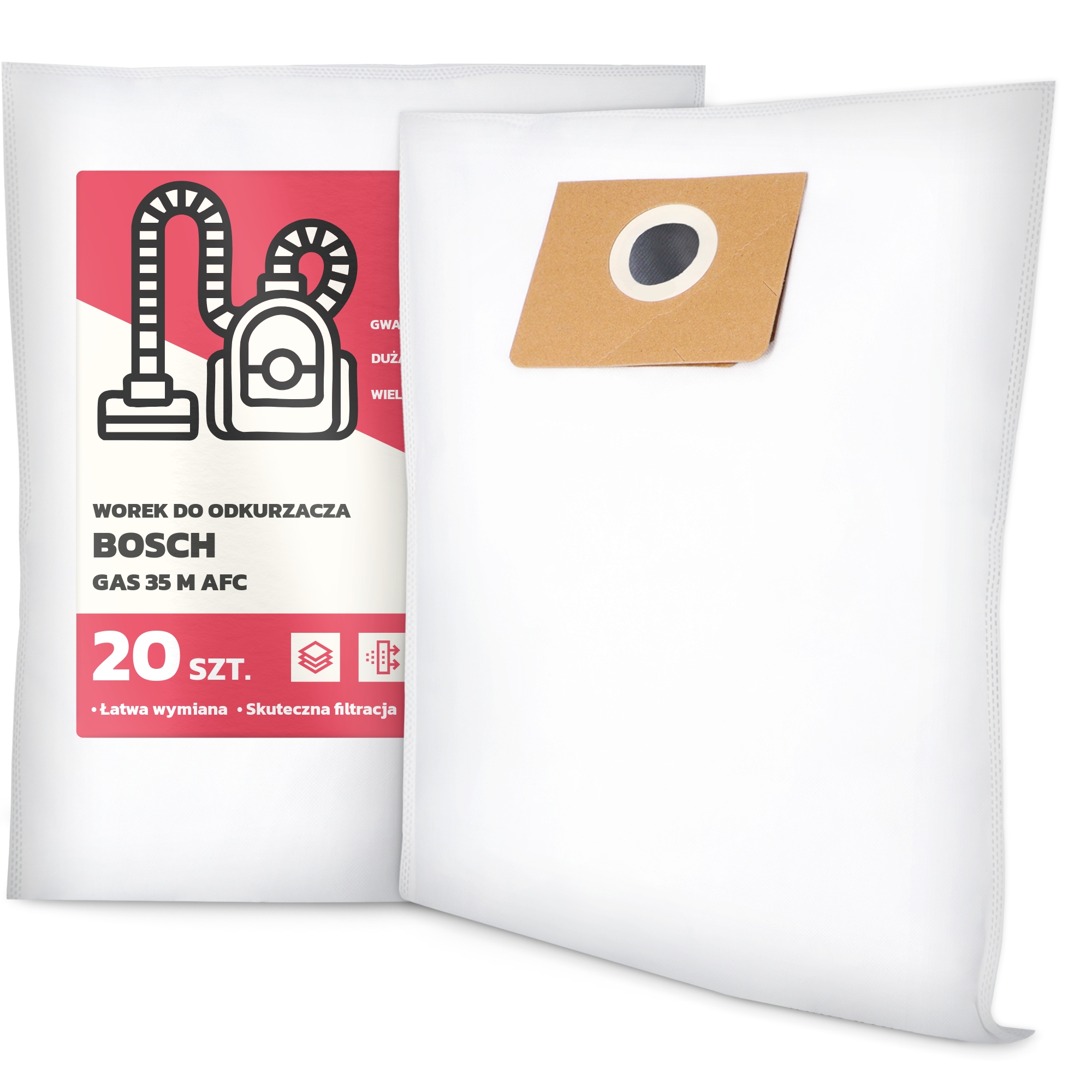 20 x Sáček Do Vysavače Bosch Gas 35 M Afc Syntetický Velký Sáček Sáčky G9