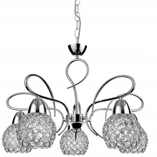 

Lampa Wisząca Plafon Chrom Żyrandol Kryształki