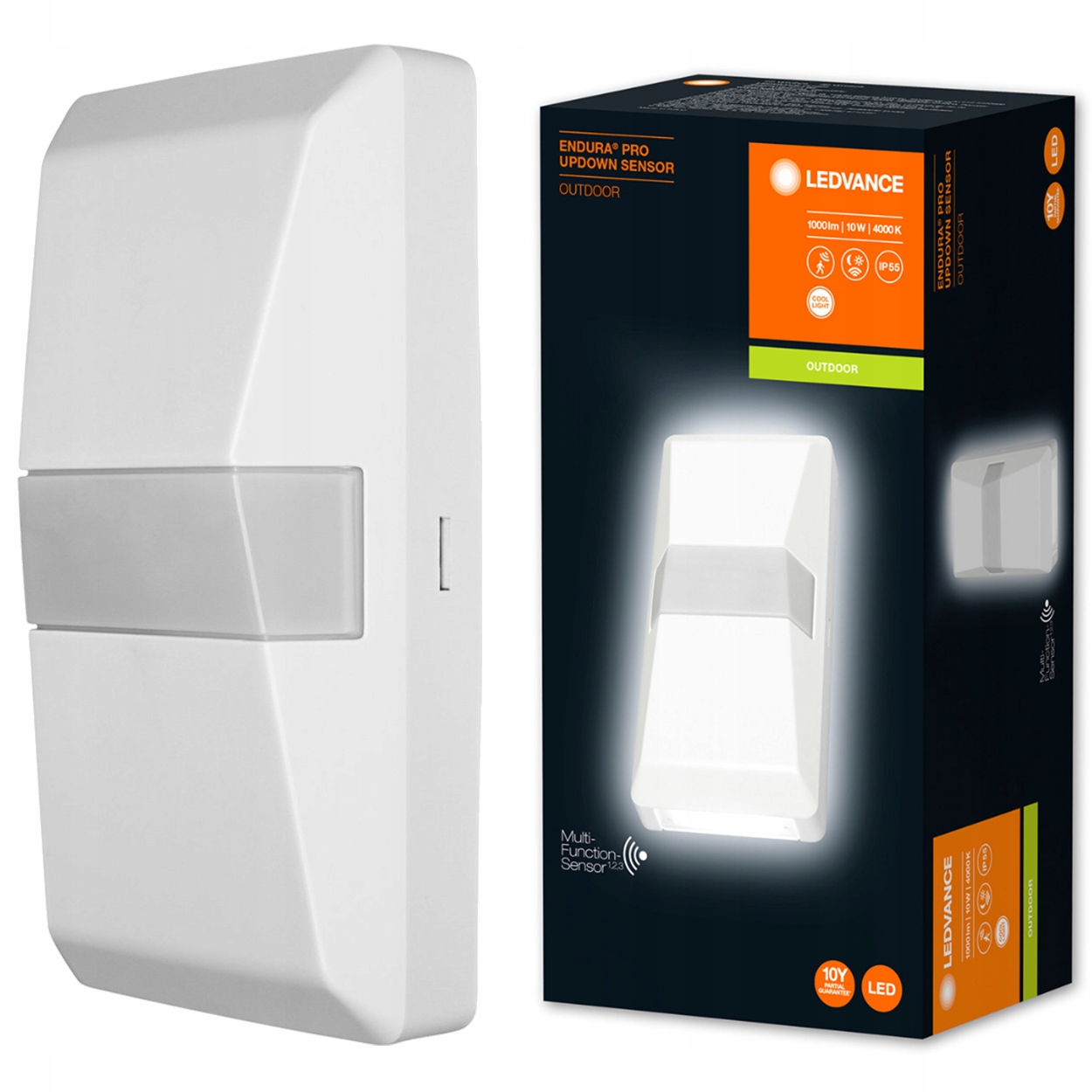 Fasádní Led nástěnná lampa Zahradní svítidlo Senzor 10W 4000K Ledvance