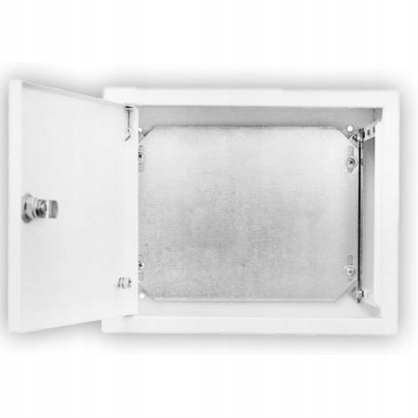 Kovová nástěnná skříň bílá s montážní deskou Rz 1NN Kubiak