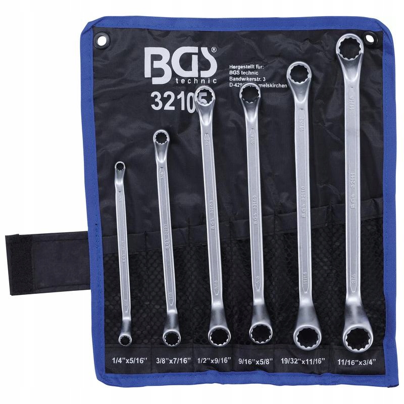 6 oboustranných očkových klíčů hluboko odsazených palcových 1/4-3/4 Bgs 32105
