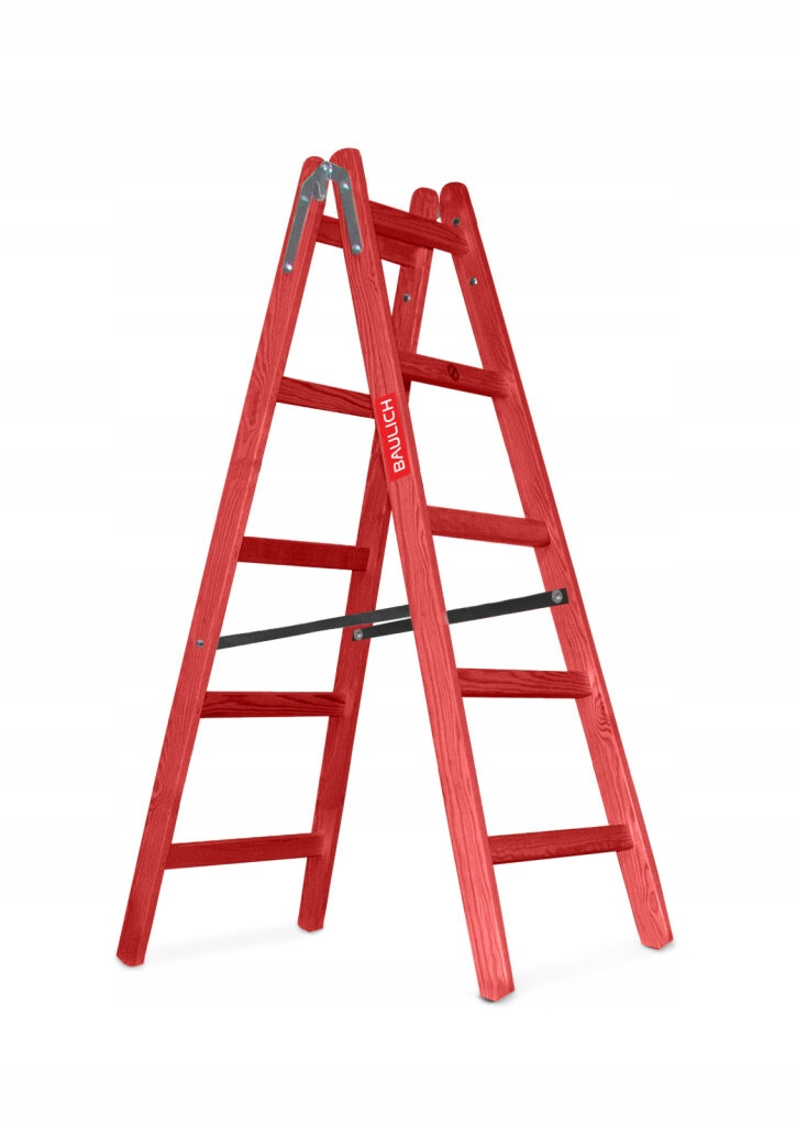 Žebřík červený 2x5 malířský, dvoustranný, rozestupný Baulich