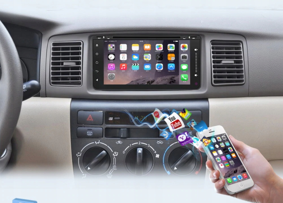 RADIO ANDROID TOYOTA 100x200mm 2/32 kamera! Komunikacja Bluetooth GPS Wi-Fi